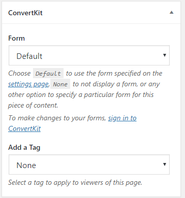 convertkit plugin set tags